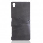 Кожаный чехол со слотом для карт для Sony Xperia Z5 Premium (Черный)